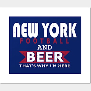 New York Pro Football Big Blue Funny Beer Posters and Art